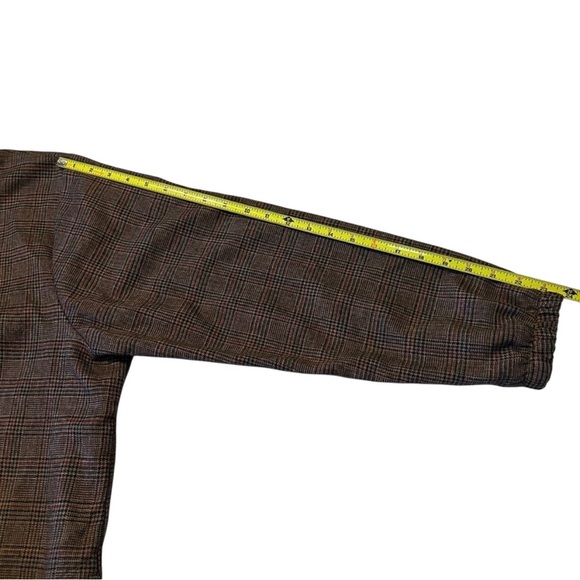 Vintage BonWorth Plaid Zip Up Jacket L/XL Brown Checkered USA Made 🇺🇸 1990s 1980 - Picture 9 of 9